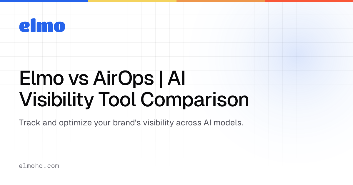 Elmo vs AirOps | AI Visibility Tool Comparison · Elmo