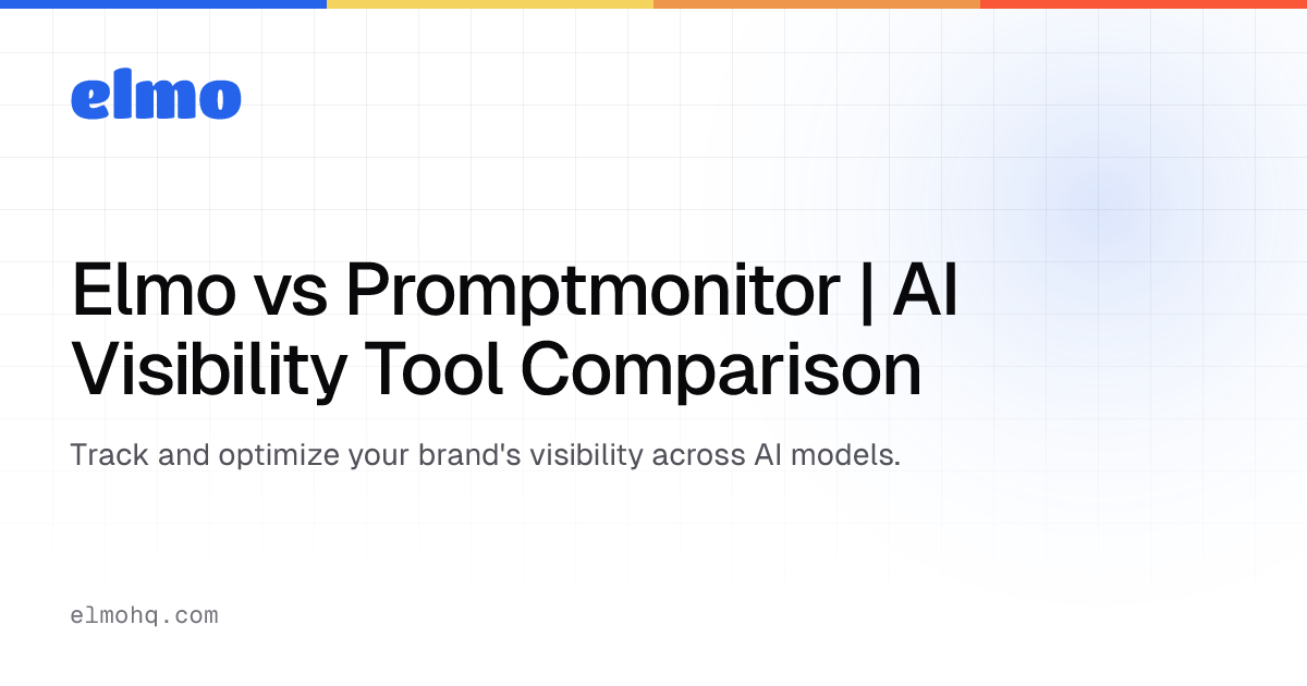 Elmo vs Promptmonitor | AI Visibility Tool Comparison · Elmo